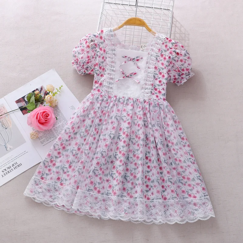 

Повседневное летнее платье для девочек, искусственное лоскутное платье принцессы для маленьких девочек с бантом, новые платья для девочек ...