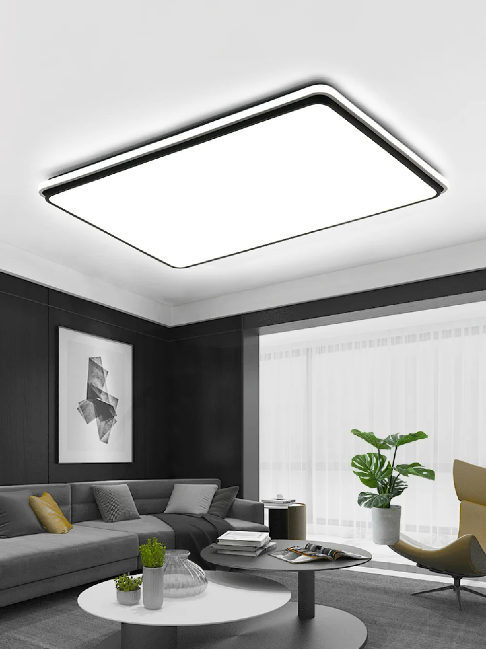 

Ultra-thin White Plus Black Ceiling Light Surface Mount LED Round Square Rectangular Panel Lamp For Living Room Kitchen Bedroom