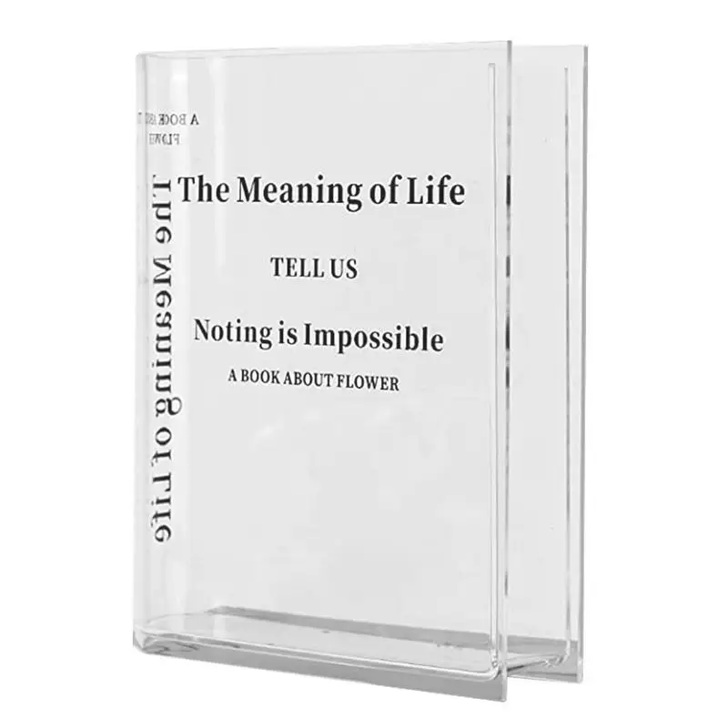 

Ваза для книг, цветов, ваза для книг, декоративная акриловая ваза для цветов, ваза с прозрачной эстетической вазой для декора, домашние и центральные части