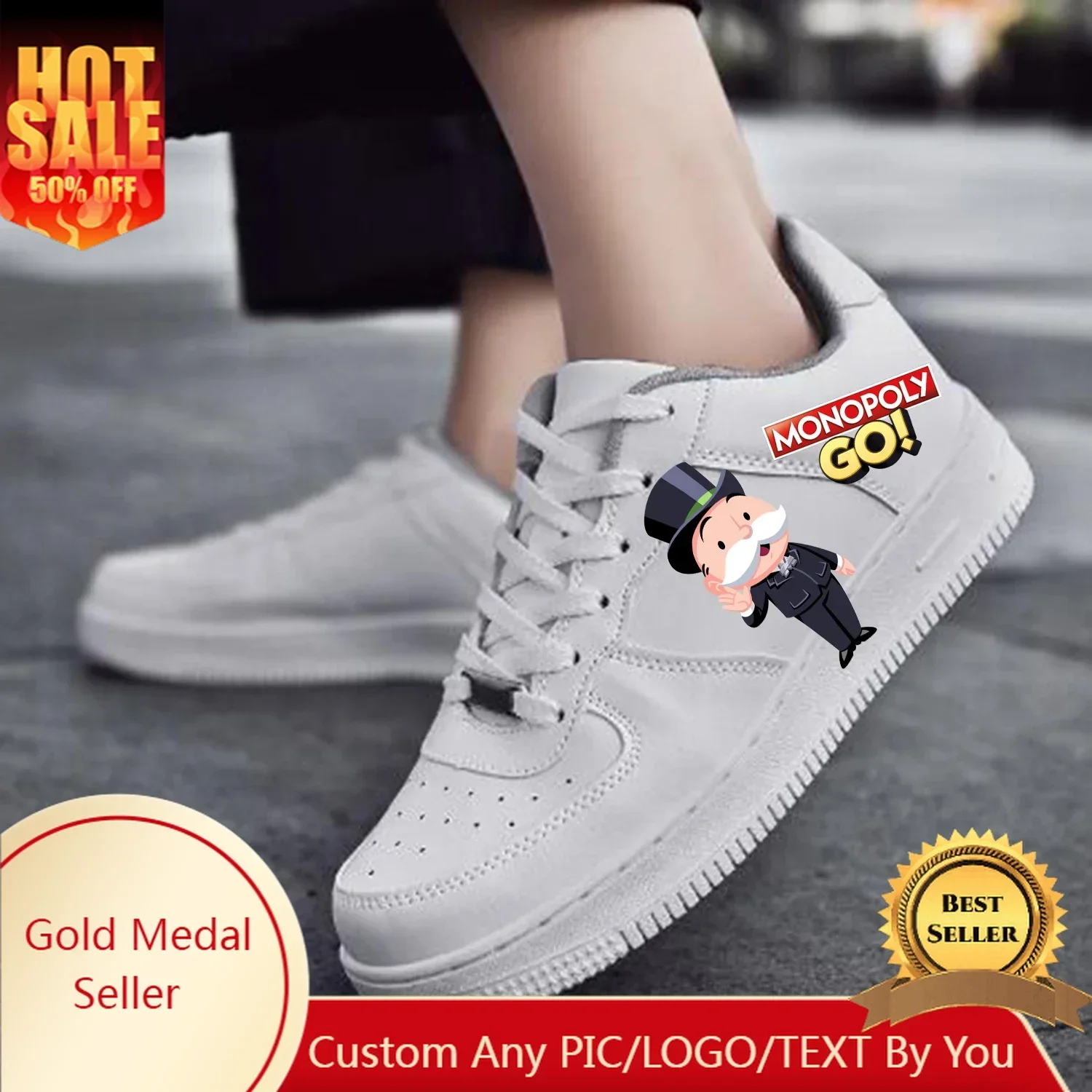 Monopoly Go Game AF Баскетбольные мужские и женские спортивные кроссовки для бега