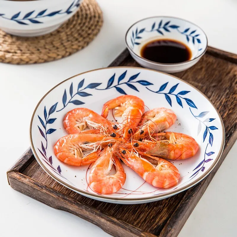 

Safe Round Japanese Food Plate Cutlery Party Dinner Kitchen Snack Plate Fruit Dish Porcelain Talerze Obiadowe Kitchen Accessorie