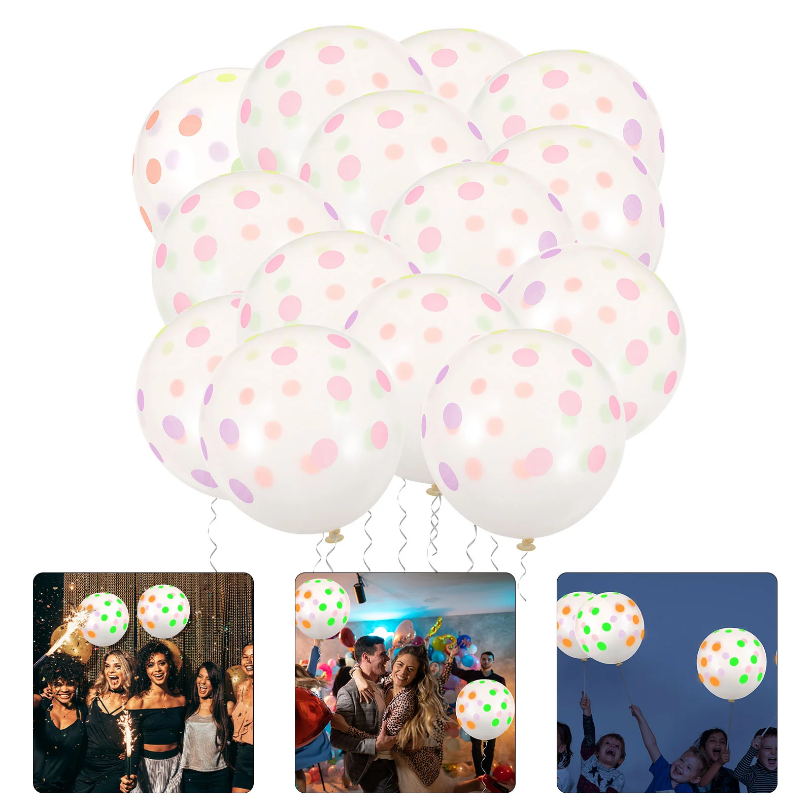 

1 Pack Luminous Balloons Latex Fluorescent Balloons Glow in the Dark Balloons