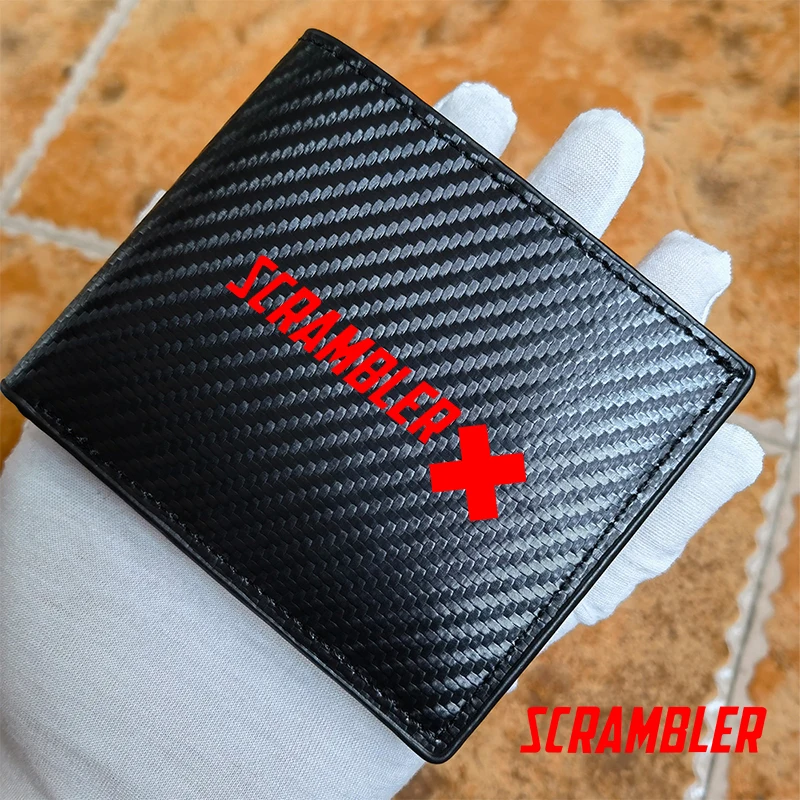 

Motorcycle for ducati Scrambler 800 lcon 62 motorcycle carbon fiber leather wallet Card package car accessories