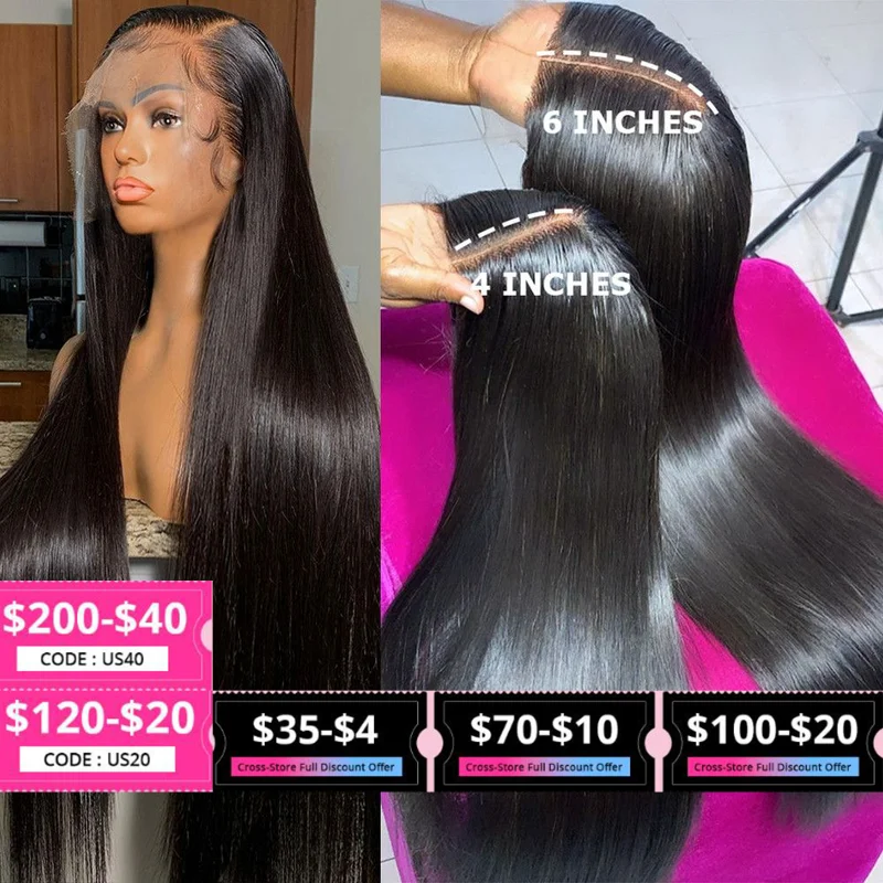 30 Inch 360 Bone Straight Human Hair Wigs For Women Remy Glueless Pre Plucked 13x4 Hd Lace Frontal Wig Straight Lace Front Wigs