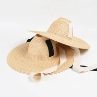 wide brim straw hat summer hat for women concave roof sun hat unisex beach hat sun protection kentucky derby hat with chin strap