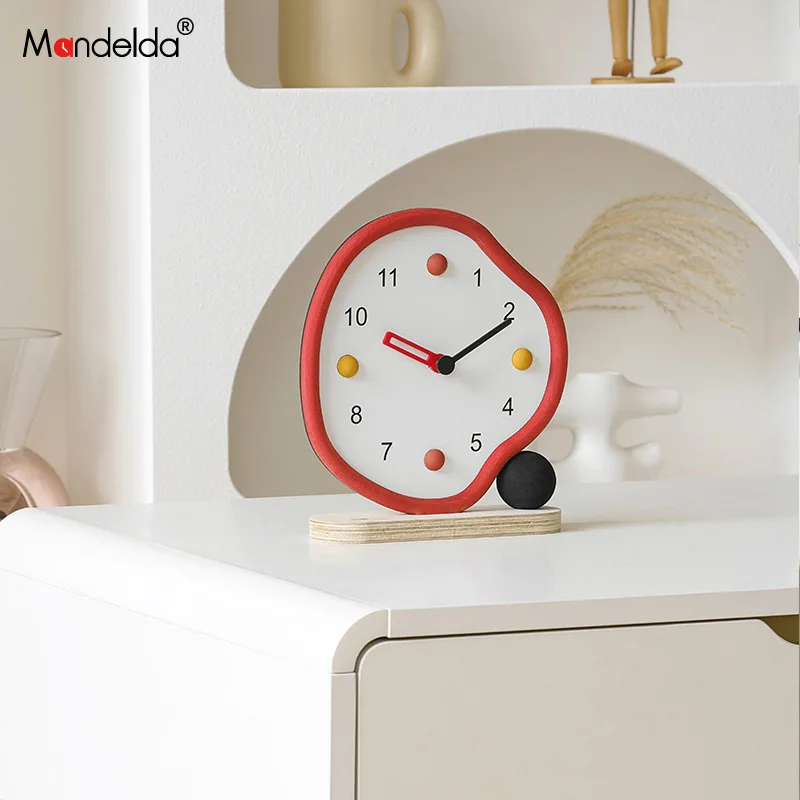 

Mandelda Home Living Room Desk Clock Simple Clock Ornaments Bedroom Creative Seat Clock Modern Room Decor Clock Digital