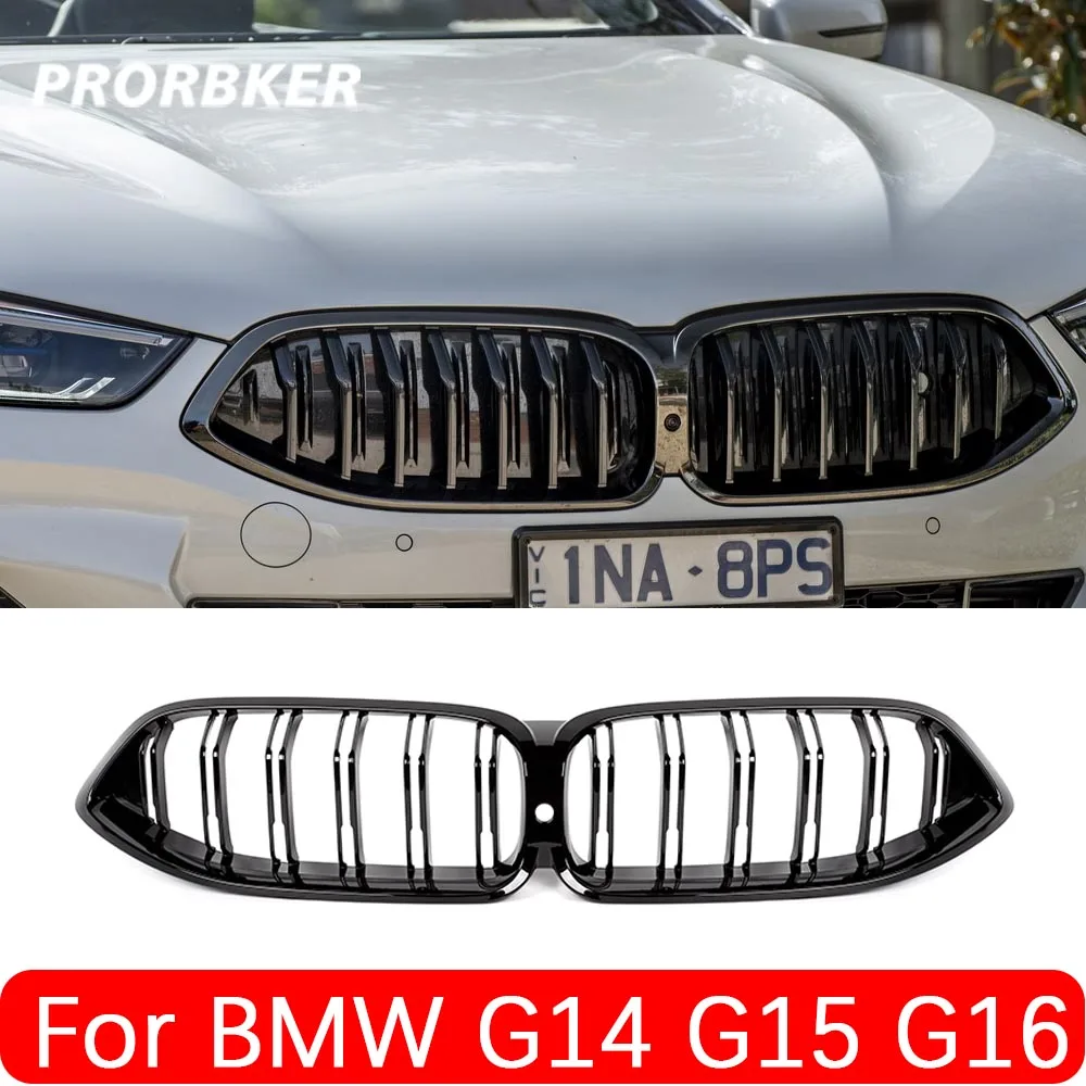 

Решетки для переднего бампера для BMW 8 серии G14 G15 G16, автомобильная глянцевая черная решетка для почек, сменные детали для гоночного гриля с д...