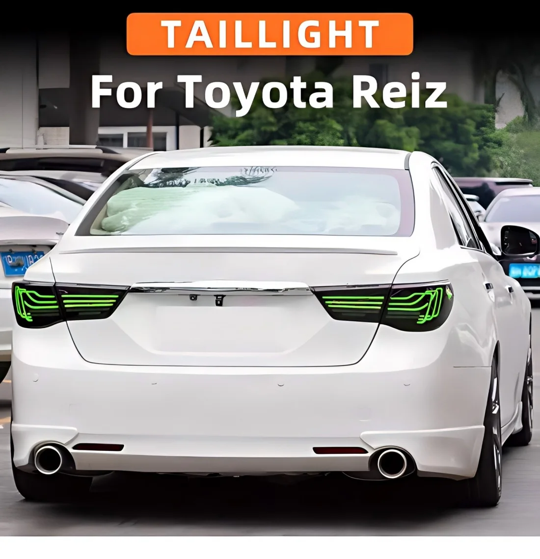 Фото Светодиодные RGB задние фонари для Toyota Reiz Mark X 2010-2012 / 2013-2017 с функцией запуска, стоп-сигналом и указателем поворота №1
