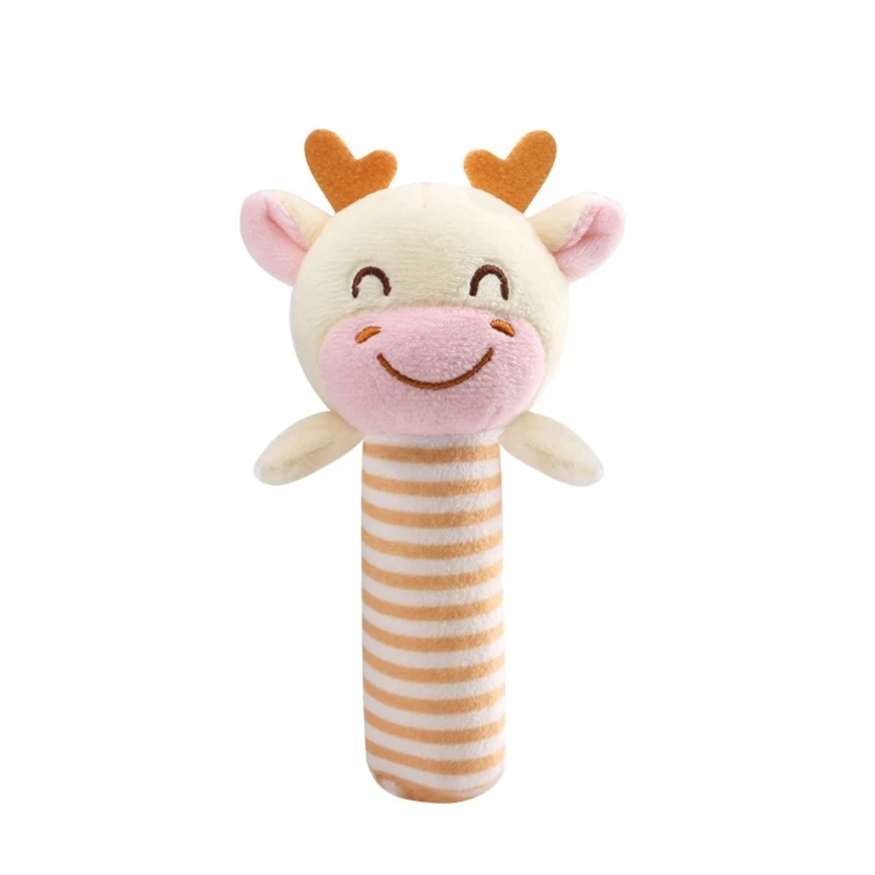 

N80C Cartoon Animal Plush Toy for Babies Appease Rattle Cartoon Plush Stuffed Toy