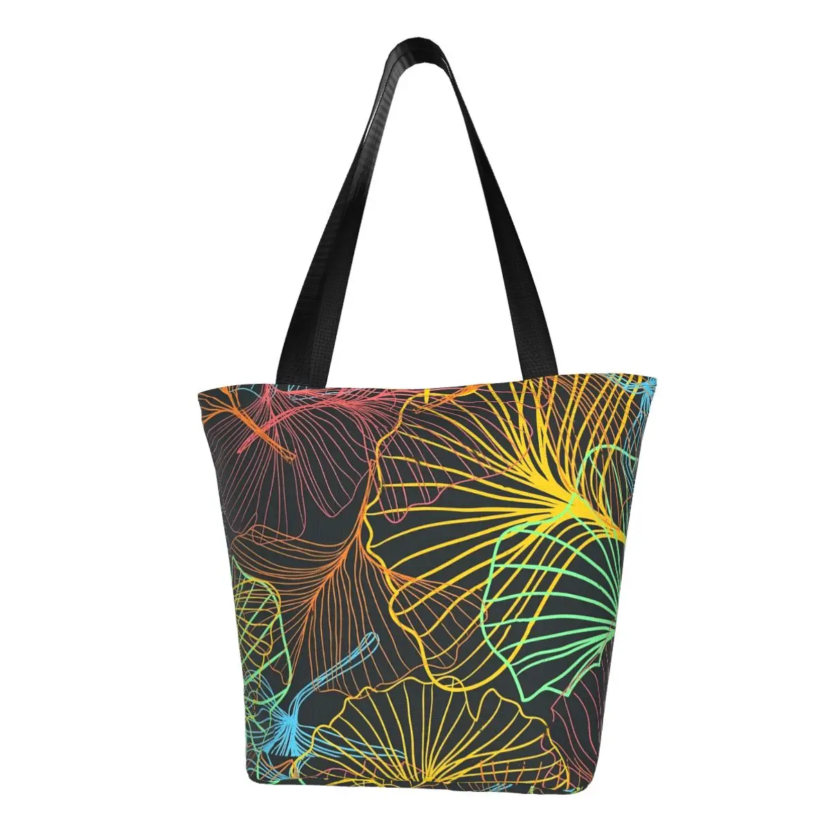 

Цветная сумка для покупок Ginkgo Biloba, сумки для покупок с супер принтом листьев, Студенческая пляжная тканевая сумка-тоут, винтажные сумки с графическим дизайном