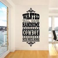 handsome cowboy sayings wall stickers vintage poster cool type setting decals removable vinyl living room home decor dw13744