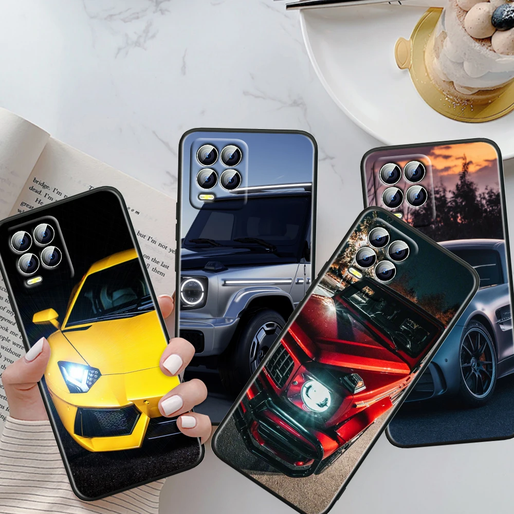 

Sports Cars Men For OPPO Realme Narzo 30 20 8 8i 7 6 5 3 2 Pro Global 5G Soft Silicone Black Phone Case Cover