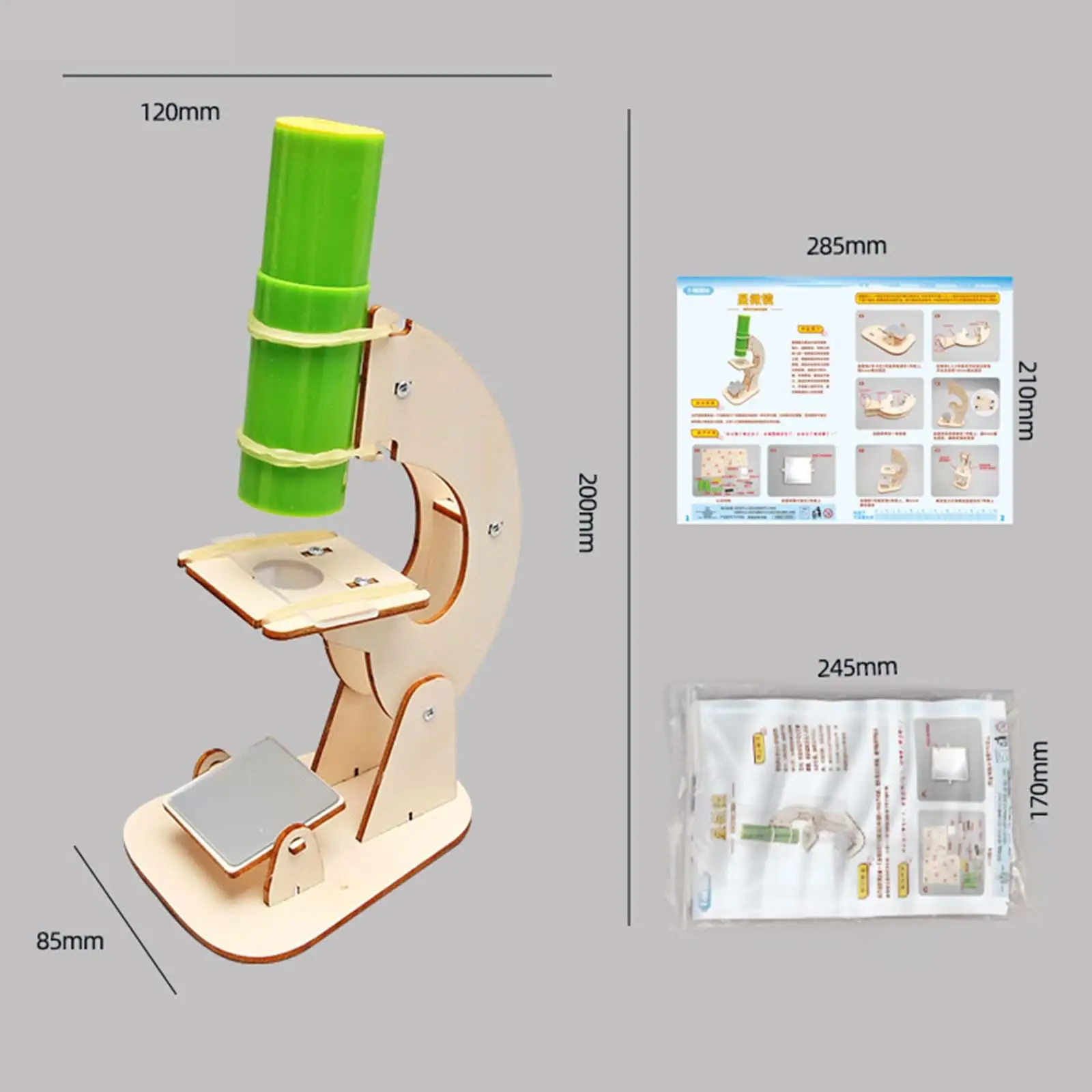 

Wooden DIY Crafts Science Projects Portable Montessori Children Stem Educational Kid Science Microscope Toy Pockets Microscope
