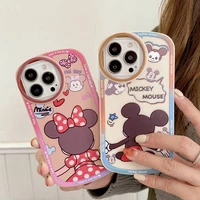disney mickey and minnie mouse phone case for iphone x xr xs 7 8 plus 11 12 13 pro max 13mini cover