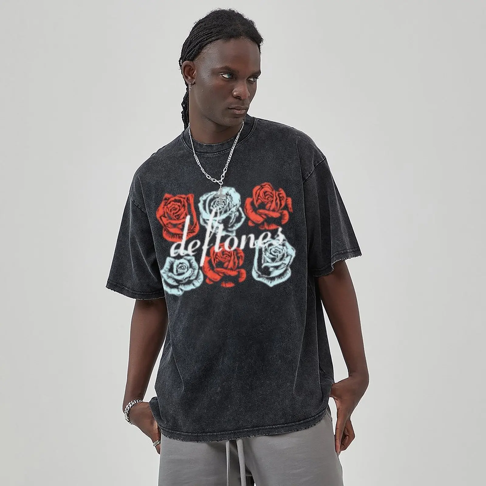 

Футболка мужская с коротким рукавом, модная свободная универсальная уличная одежда в стиле хип-хоп, топ в стиле ретро, с рукавом до локтя, в стиле ins, на лето