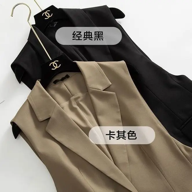 Fashion Women's Wear Simple Elegant and Capable Stylish 2023 New All-Match Black Suit Vest