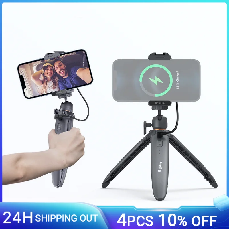 

SmallRig Universal Charging Tripod with Wireless Charging Holder Wireless Control Video Shooting for Smartphone Vlog 3108