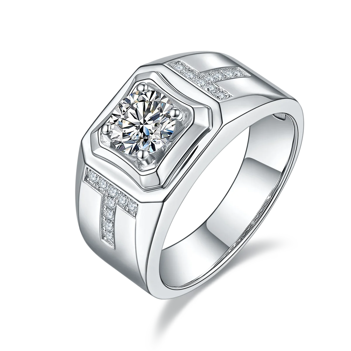 

Mens Diamond Ring 1CT Moissanite 925 Sterling moissanite engagement moissanite ring for men fashion jewelry wedding ring couple