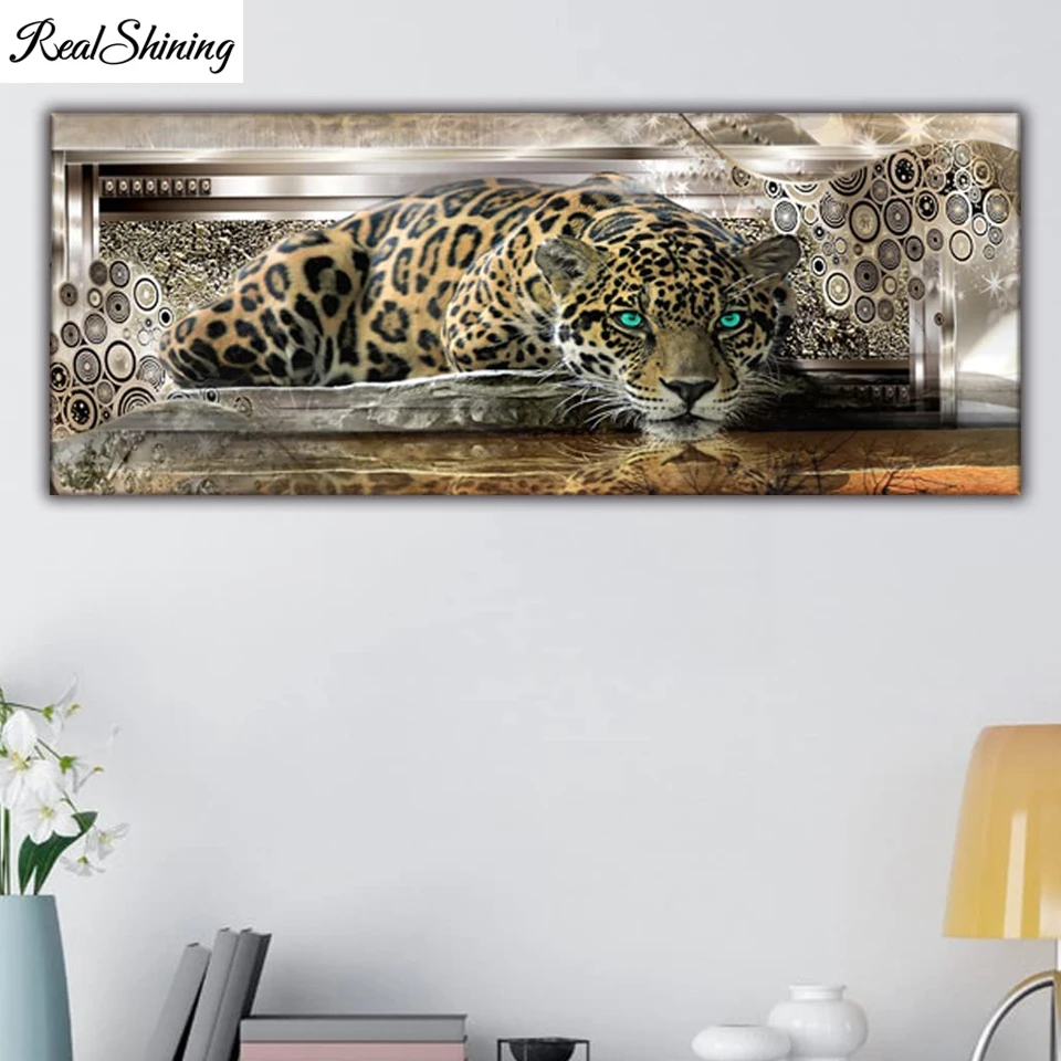 

DIY Diamond Painting Full Drill Leopard With Green Eyes Diamond Embroidery Sale Cross Stitch Diamond Mosaic Home Decor T1474
