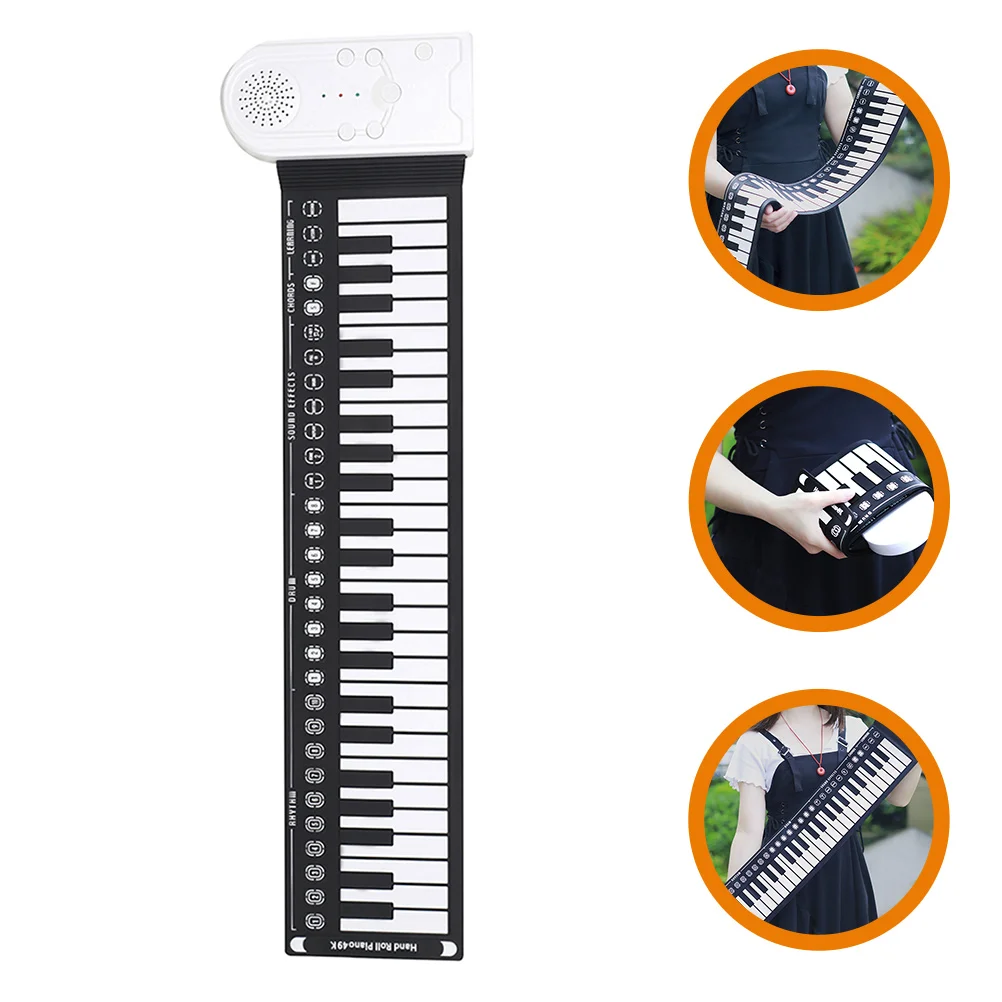 

Портативное пианино с 49 клавишами, электронное рулонное пианино для начинающих