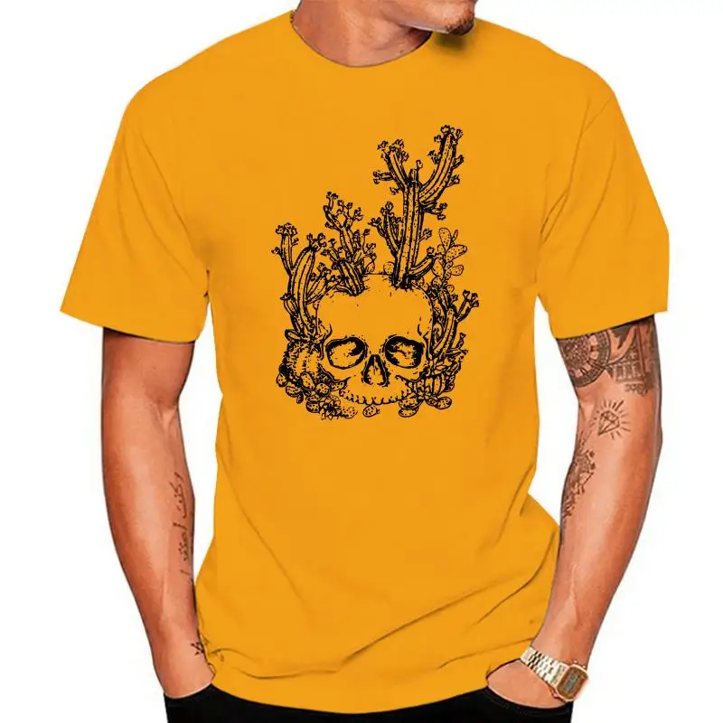

Cactus Skull Tshirt Men Grey Tee 100% Cotton Top T-shirts For Students Short Sleeve Tops Shirts Newest Summer Round Neck Sweater