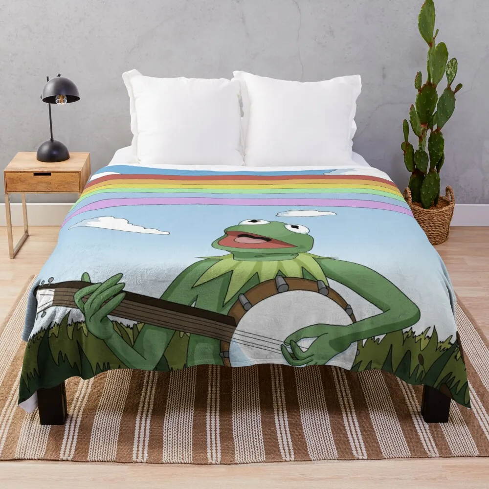 

Wholesome Kermit The FrogThrow Blanket double blanket for summer