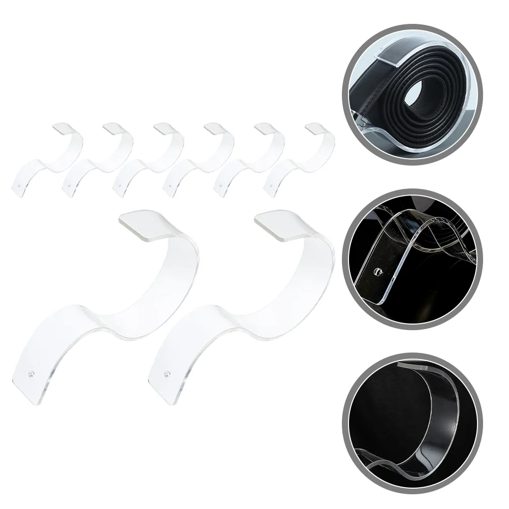 

8 Pcs Acrylic Belt Holder Transparent Rack Storage Racks Shop Display Stands Desktop