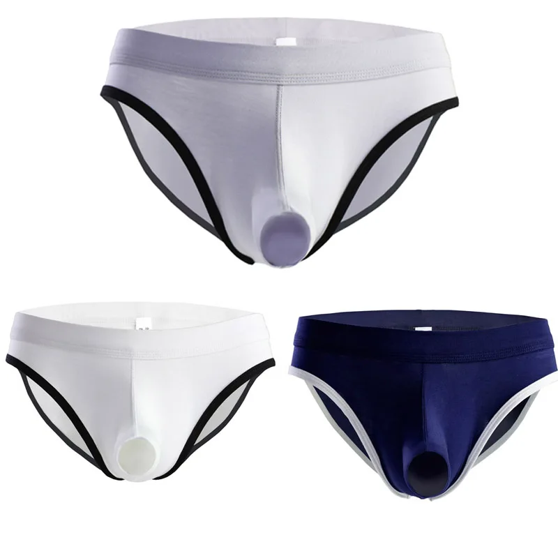 3PCS Men's Briefs Modal Panties Ultra-thin Underpants Man Low Waist Solid Trunk Elephant Nose Briefs Comfortable Underwear
