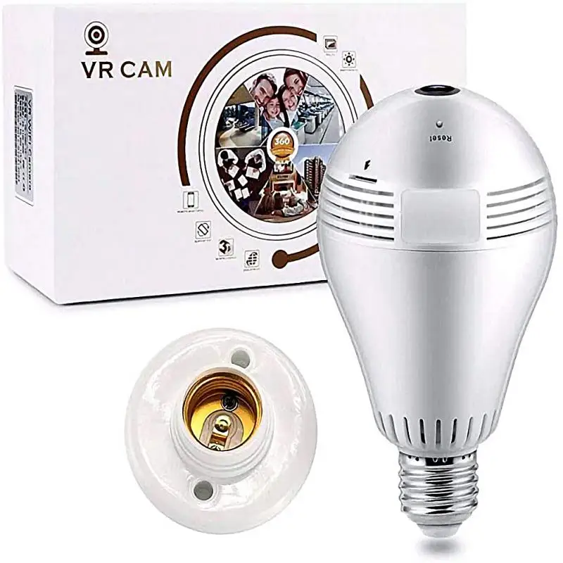 360 Degree LED Light 960P Wireless Panoramic Home Security WiFi CCTV Fisheye Bulb Lamp IP Camera Two Ways Audio E27 |