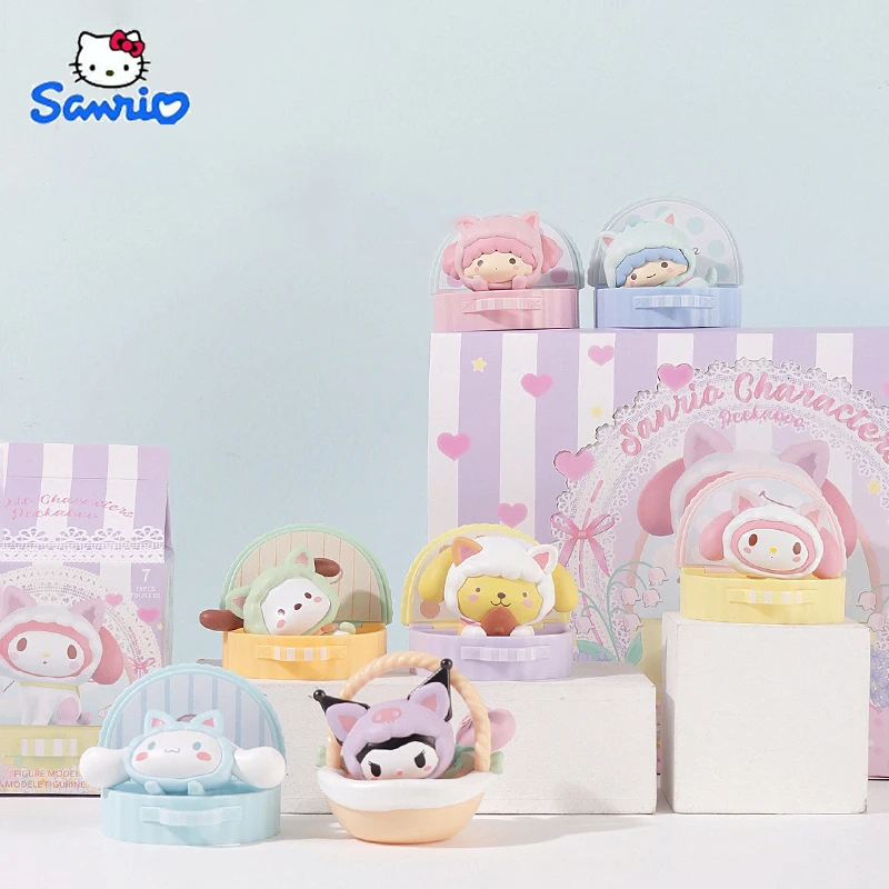 

Cartoon Genuine Sanrio Hide and Seek Series Kawaii Figure Kuromi My Melody Hello Kitty Y2K Cinnamoroll Anime Figures Decoration