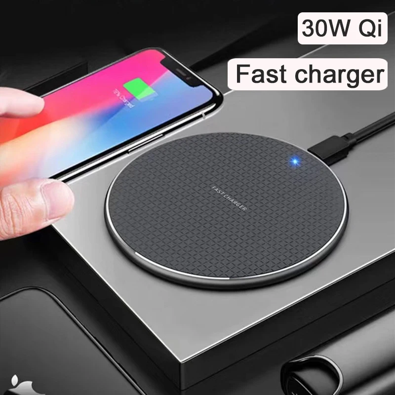 

30W Qi Wireless Charger for iPhone 11 Xs Max X XR 8 Plus 30W Fast Charging Pad for Ulefone Doogee Samsung Note 9 Note 8 S10 Plus