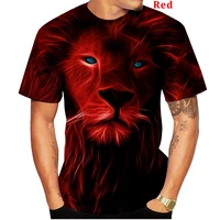new fashion mens 3d printed lion t shirt animal print fire lion t shirt cool men personality casual unisex t shirt short sleeve