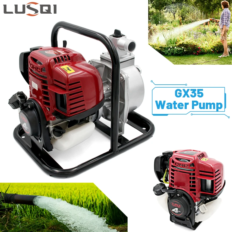 

LUSQI GX35 Water Pump High Pressure Small 4 Stroke Gasoline Engine Water Pump For Garden Grass Watering Farmland Irrigation
