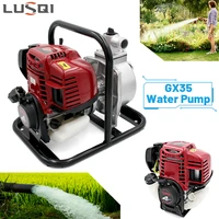 lusqi gx35 water pump high pressure small 4 stroke gasoline engine water pump for garden grass watering farmland irrigation