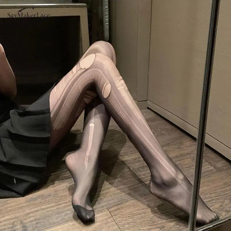 

Women Sexy Hosiery Tights Temptation Tearable Ultra Thin Disposable Pantyhose Sheer Ripped Hole Erotic Stockings Lingerie