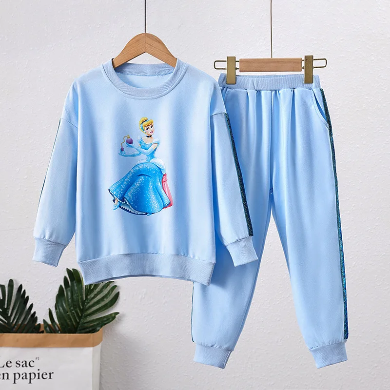 

Disney Frozen Elsa Princess Girl Sweatshirts Cartoon Casual Print Sports Suits Fall 2-8 Years Old Girls Sportswear 2pc