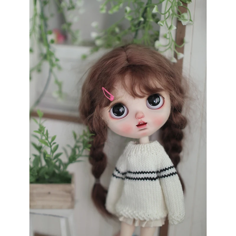 

New Arrival Blyth Clothes Fashion Striped Sweater Round Neck Knitted Top for Blythe Doll 30cm 1/6 OB24 Azone Licca Dolls