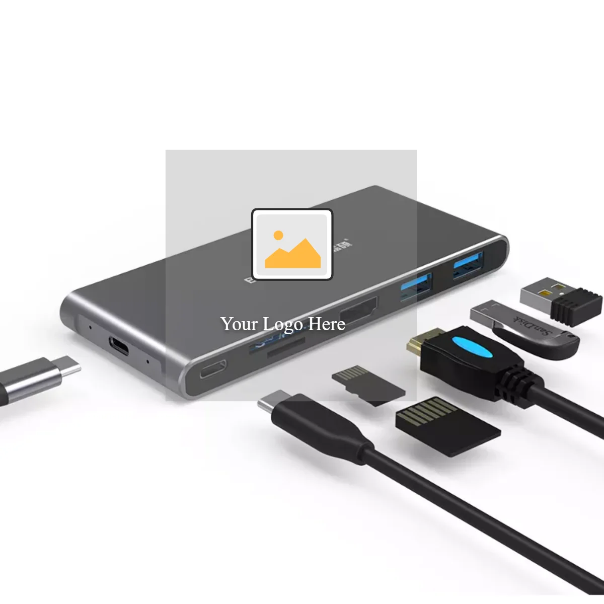 

multiport adapter 6 in 1 usb hub type c sd card hub aluminum 2280 M.2 sata ssd card reader type usb c hub