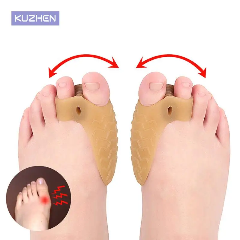 

Silicone Gel Foot Fingers Hole Toe Separator Bunion Adjuster Feet Pads Relief Pain Big Toe Straightener Thumb Valgus Protector