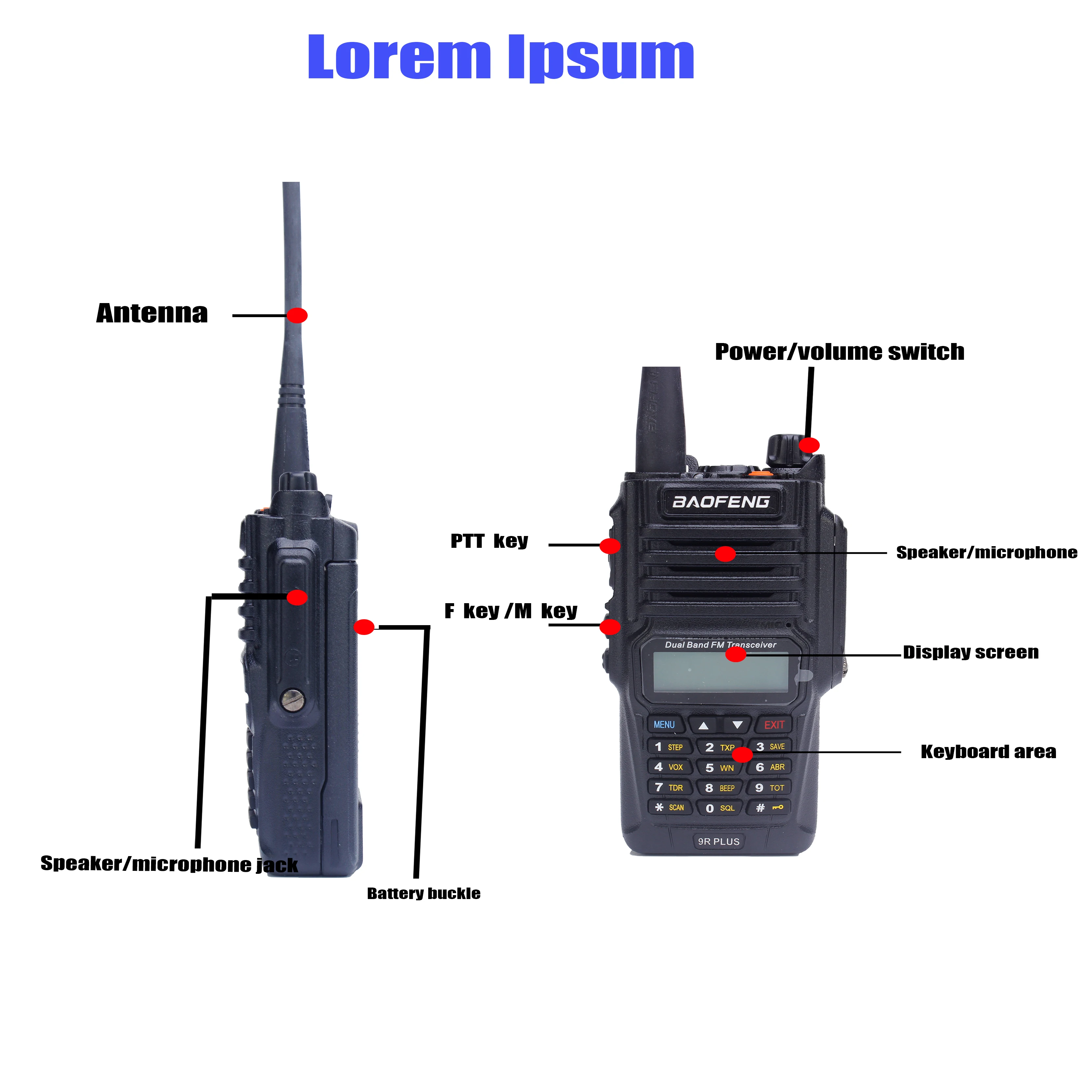 2021 Baofeng 9R plus Waterproof IP67 Walkie Talkie High Power CB Ham 50 20 KM Long Range UV9R portable Two Way Radio Dropshippin | Мобильные