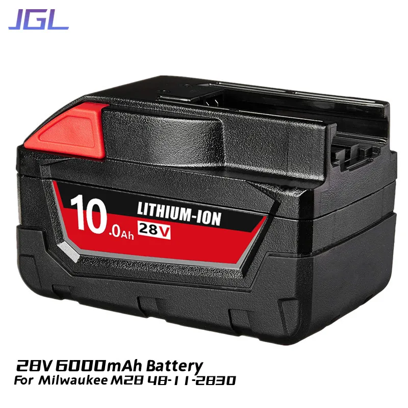 

Набор аккумуляторов 28 в 10,0 А ч, 2 шт., литийионные, совместимы с Milwaukee M28 Wireless Tool 48-11-2830