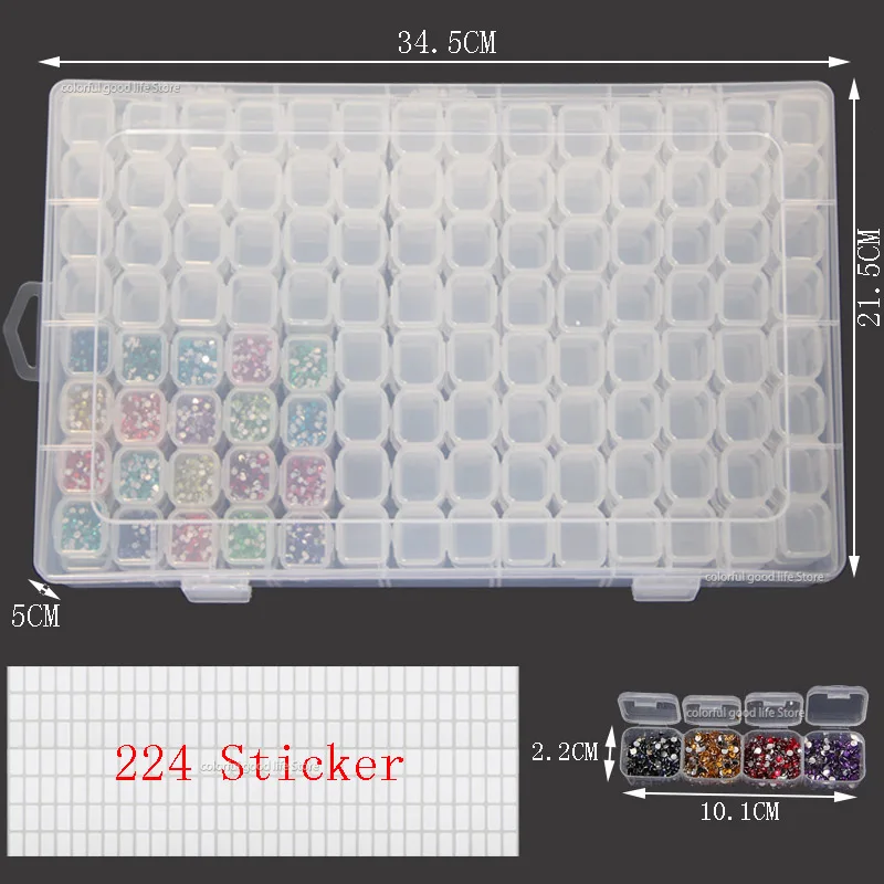 

224/152/81/77/56/28 Grid Diamond Painting DIY Supplies Storage Box Bead Jewelry Storage Box Seed Storage
