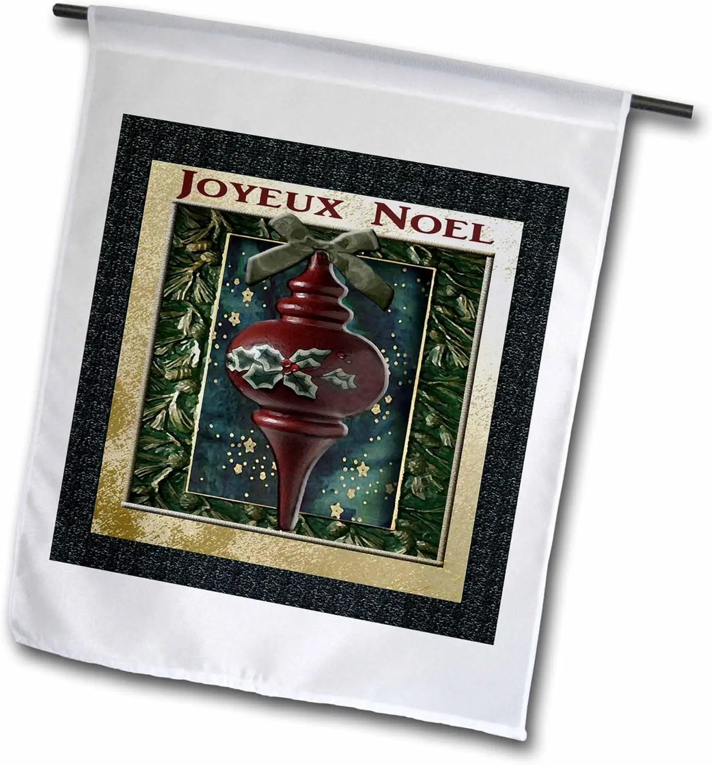 3dRose fl_37009_1 Joyeux Noel С Рождеством во французском стиле винтажный садовый флаг с