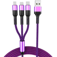 3 in 1 super fast charging 5a data cable phone accessories for iphonetype cmicro cables 1 2m anti wrap phone pad accessories