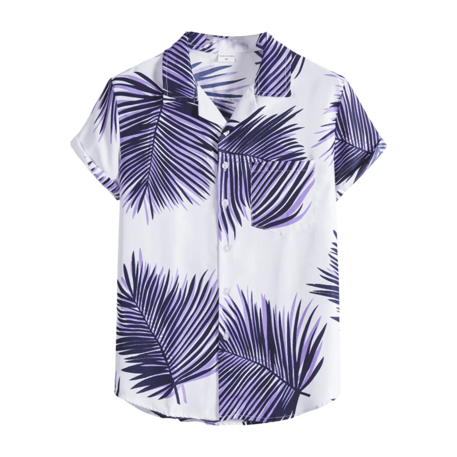 

Men Spring Summer Tops Shirt Printed Turndown Collar Top Casual Single Breasted Short Sleeve Button Shirt Tee Fashion