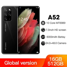 Galay A52 Smartphone Android 7.3 inch 16GB 512GB Cell phone Unlocked Mobile Phones Celulares smartphones Global Version 5G Phone