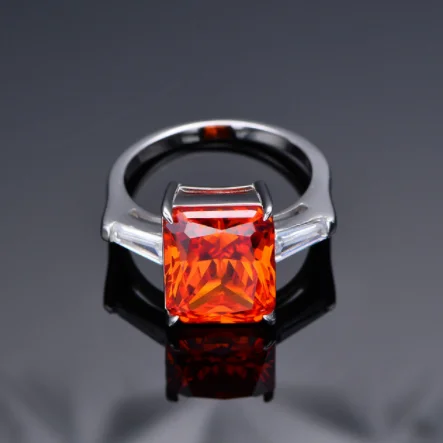 

Красное женское кольцо Padma 10*12 с высоким содержанием углерода, серебро пробы, кольцо с зеленым ледяным цветком и яблоком, европейский и американский стиль