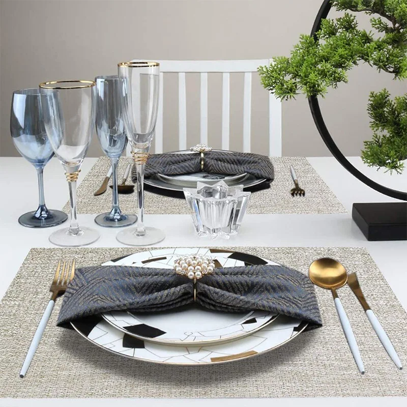 

Nordic Style PVC Placemats Hotel Cafe Disposable Table Mats Coasters Bowl Mats Table Mats Set of 2