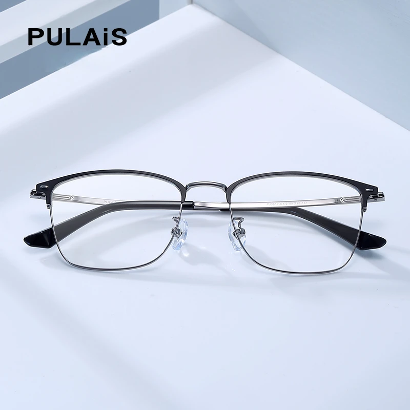 

PULAIS Classic Semi Rimless Anti Blue Light Blocking Glasses Men Square Ray Filter Eyeglasses Frames Computer Women Goggles "