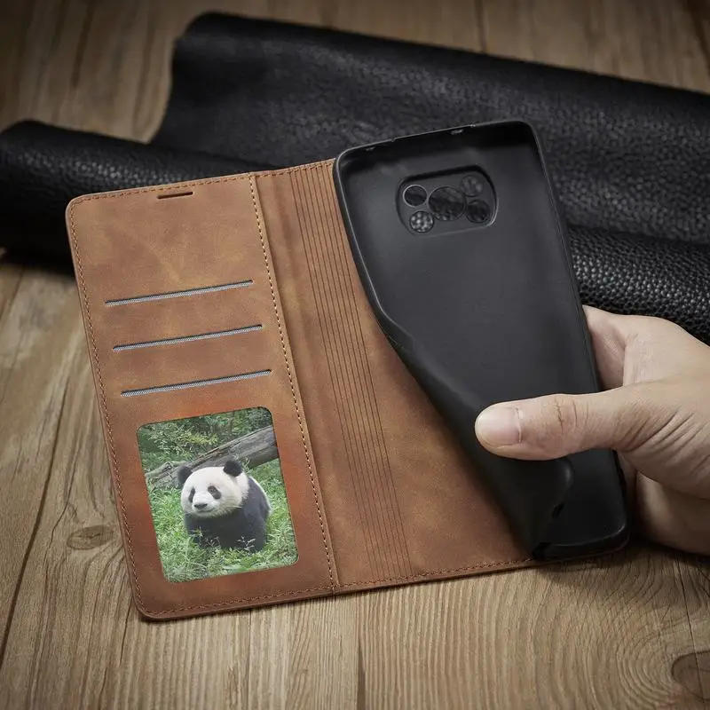 Тонкий Магнитный флип-чехол для Xiaomi POCO X3 GT X4 NFC F3 M3 M4 Pro Funda роскошный кожаный